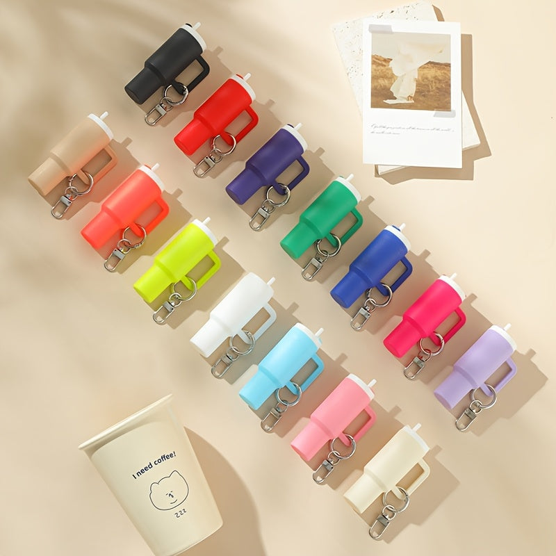 Keychain - Set Women Lipstick Holder Cup Mixed Color Bag Charm Cute Plastic Mini Cup - product detail view 17