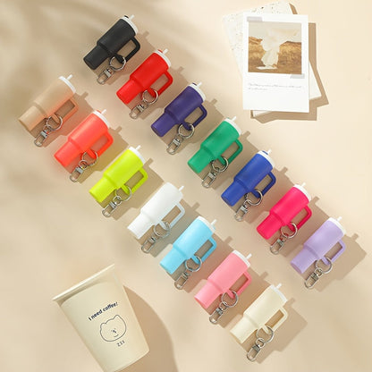 Keychain - Set Women Lipstick Holder Cup Mixed Color Bag Charm Cute Plastic Mini Cup - product detail view 17