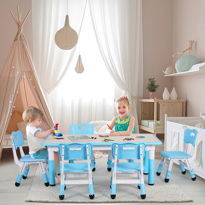 Kids Activity Table Set shown in the Blue option