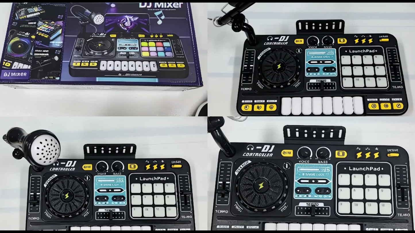 Kids DJ Mixer Music Toy with Microphone, Piano Keys and Recording detail image - detail view 11
