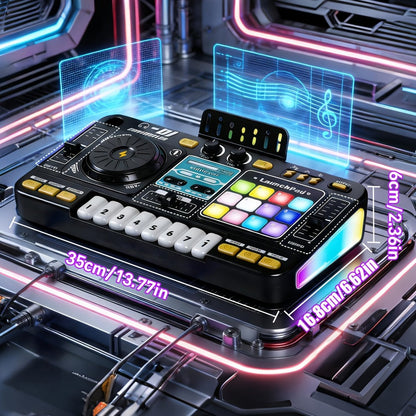 Kids DJ Mixer Music Toy with Microphone, Piano Keys and Recording detail image - detail view 3