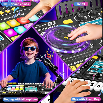 Kids DJ Mixer Music Toy with Microphone, Piano Keys and Recording detail image - detail view 7