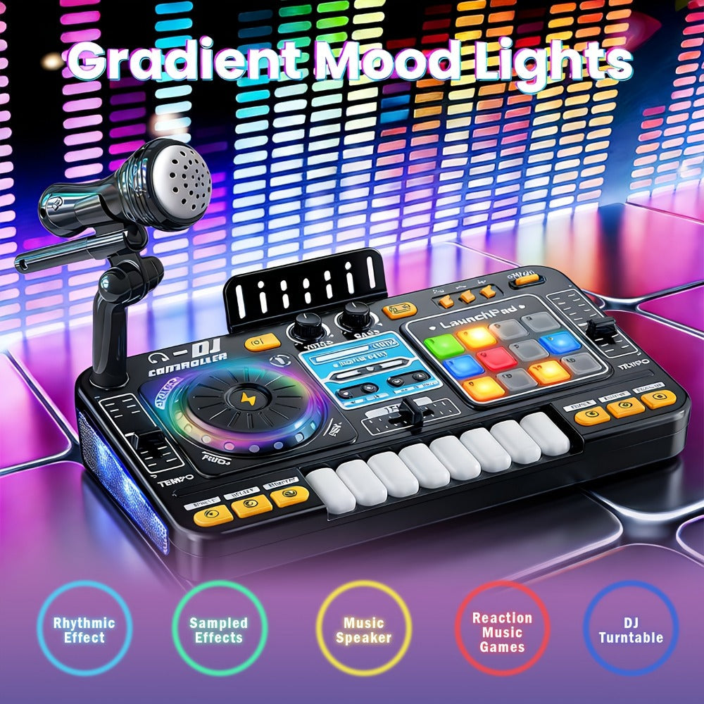 Kids DJ Mixer Music Toy with Microphone, Piano Keys and Recording detail image - detail view 9