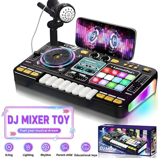 Kids DJ Mixer Music Toy with Microphone shown in the main product view