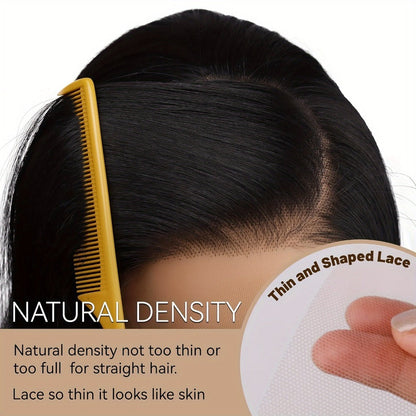 Lace Front Wig - 13x4 HD Straight for Women - 26 Inch Glueless Pre-Plucked Synthetic Hair - product detail view 8