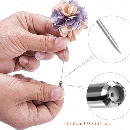 Lapel Pins & Boutonnieres - Boutonniere for Men 15pcs Handmade Satin Flower Pin Set with Gift Box - product detail view 2