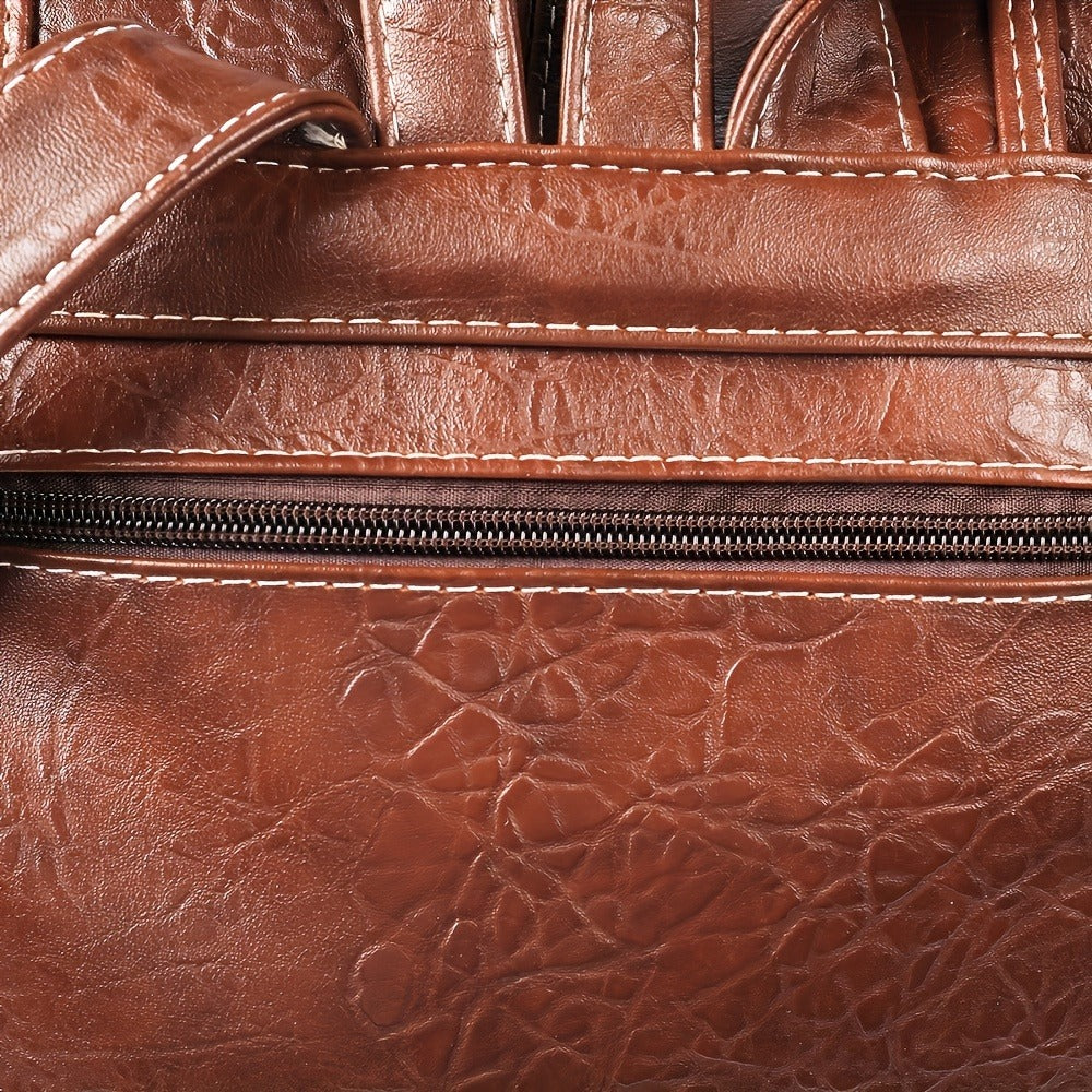 Laptop Backpack – 11 Pockets, PU Leather, Convertible, Waterproof – detail view 11