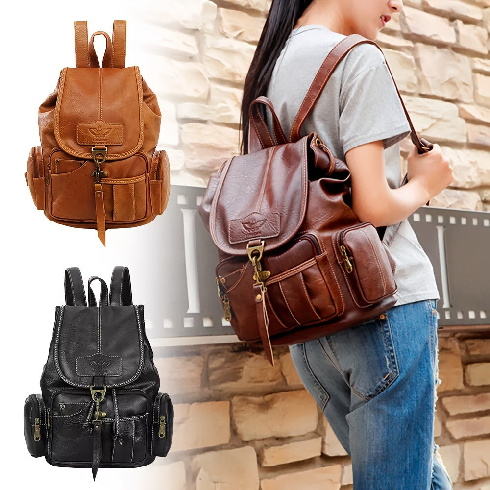 Laptop Backpack – 11 Pockets, PU Leather, Convertible, Waterproof – detail view 13