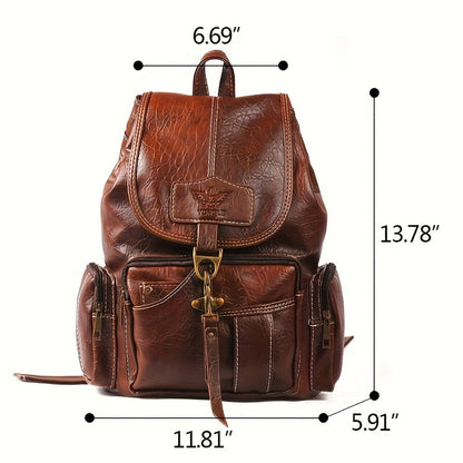 Laptop Backpack – 11 Pockets, PU Leather, Convertible, Waterproof – detail view 4