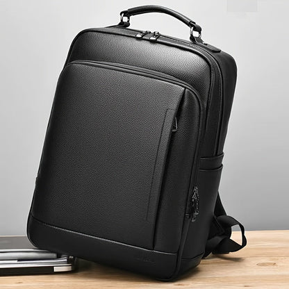 Laptop Backpack – 15.6 Inch, Genuine Leather, USB Charging, for Travel & Work – detail view 13