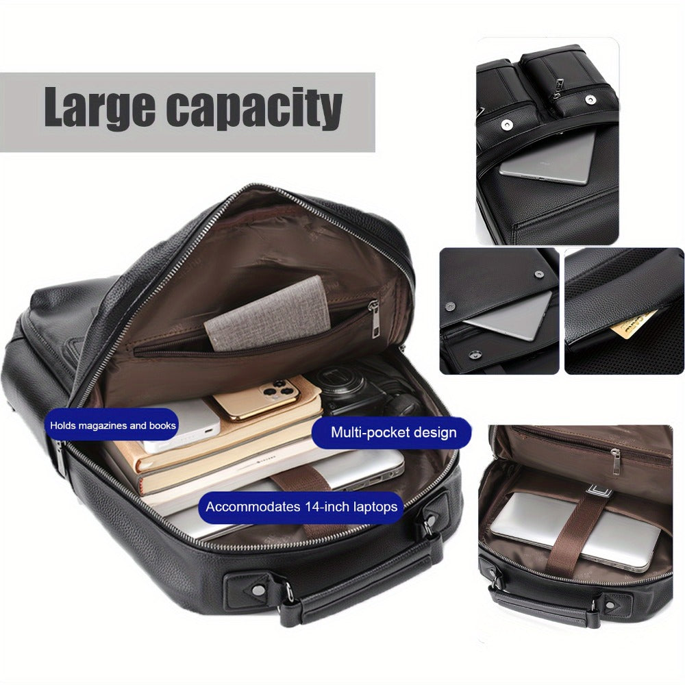 Laptop Backpack – 15.6 Inch, Genuine Leather, USB Charging, for Travel & Work – detail view 10