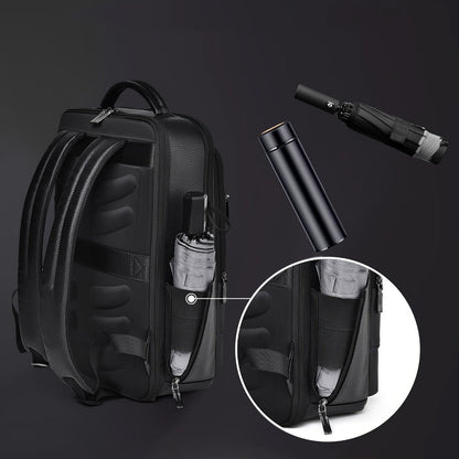 Laptop Backpack – 15.6 Inch, Genuine Leather, USB Charging, for Travel & Work – detail view 11