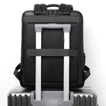 Laptop Backpack – 15.6 Inch, Genuine Leather, USB Charging, for Travel & Work – detail view 12