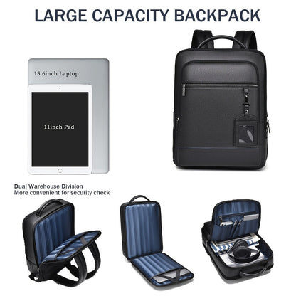 Laptop Backpack – 15.6 Inch, Genuine Leather, USB Charging, for Travel & Work – detail view 6