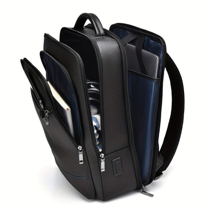 Laptop Backpack – 15.6 Inch, Genuine Leather, USB Charging, for Travel & Work – detail view 7
