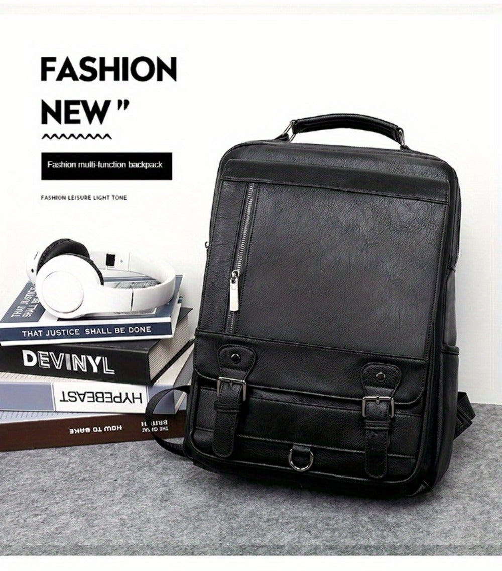 Laptop Backpack – 15.6 Inch, PU Leather, USB Charging, Anti Theft – detail view 13