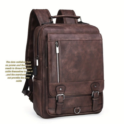 Laptop Backpack – 15.6 Inch, PU Leather, USB Charging, Anti Theft – detail view 5