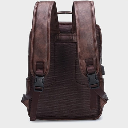 Laptop Backpack – 15.6 Inch, PU Leather, USB Charging, Anti Theft – detail view 9
