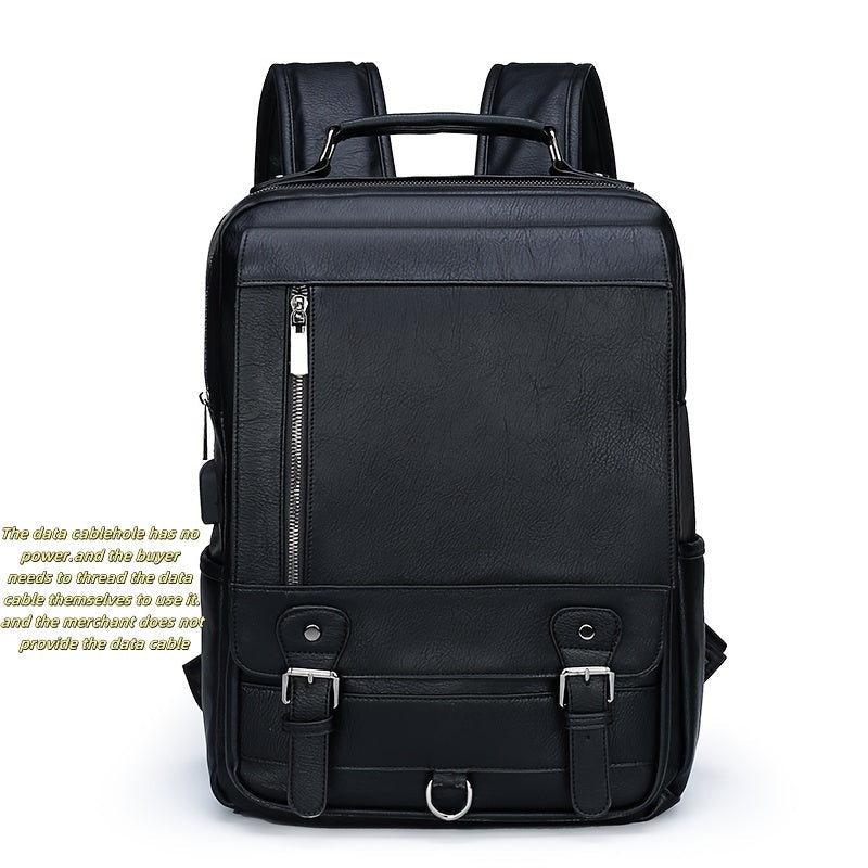 Laptop Backpack – 15.6 Inch, PU Leather, USB Charging, for Work & Everyday Use – alternate view