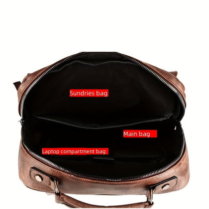 Laptop Backpack – 15.6 Inch, PU Leather, USB Charging, for Work & Everyday Use – detail view 12