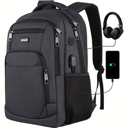 Laptop Backpack – 9 Colors, 15.6 Inch, USB Charging, for Travel & School – front view - product view 15