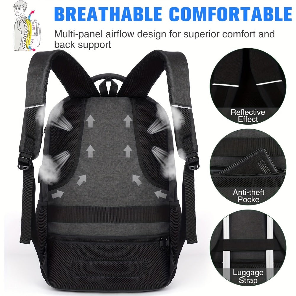 Laptop Backpack – 9 Colors, 15.6 Inch, USB Charging, for Travel & School – detail view 15
