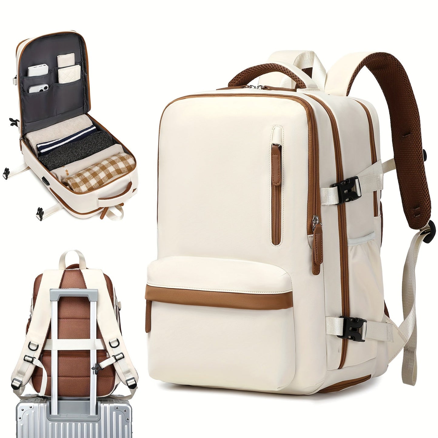 Laptop Backpack – 16 Inch, USB Charging, Spinner Wheels, for Travel – detail view 3