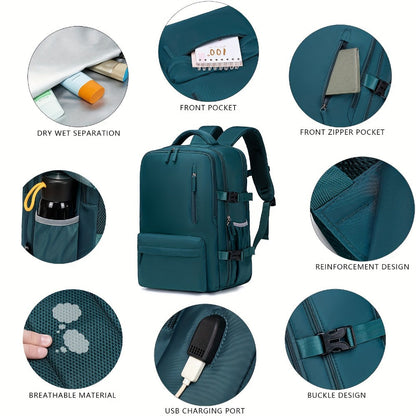 Laptop Backpack – 16 Inch, USB Charging, Spinner Wheels, for Travel – detail view 18