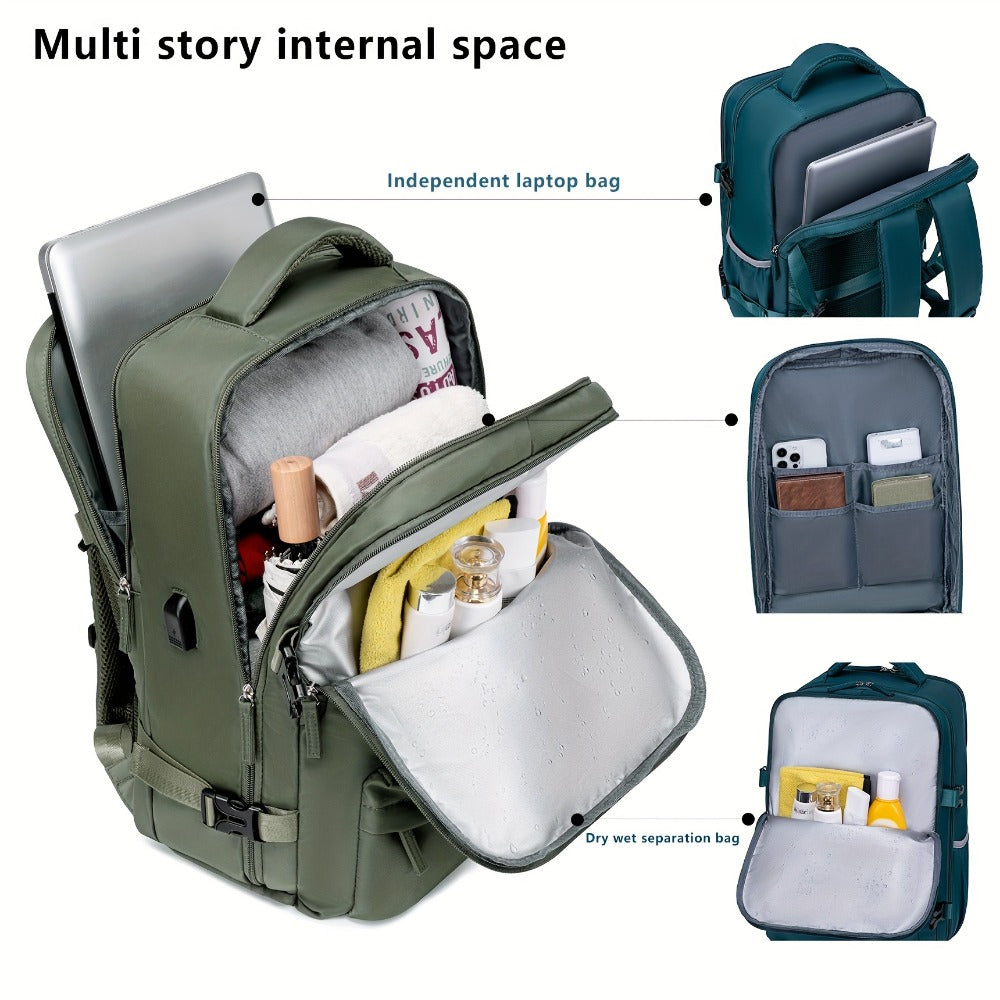 Laptop Backpack – 16 Inch, USB Charging, Spinner Wheels, for Travel – detail view 11