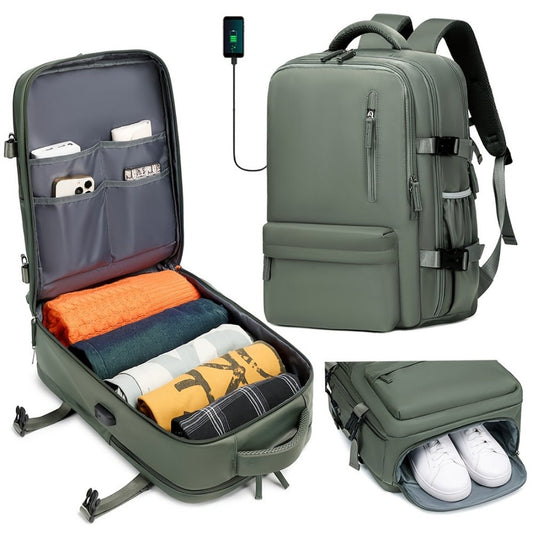 Laptop Backpack – 16 Inch, USB Charging, Spinner Wheels, for Travel – front view
