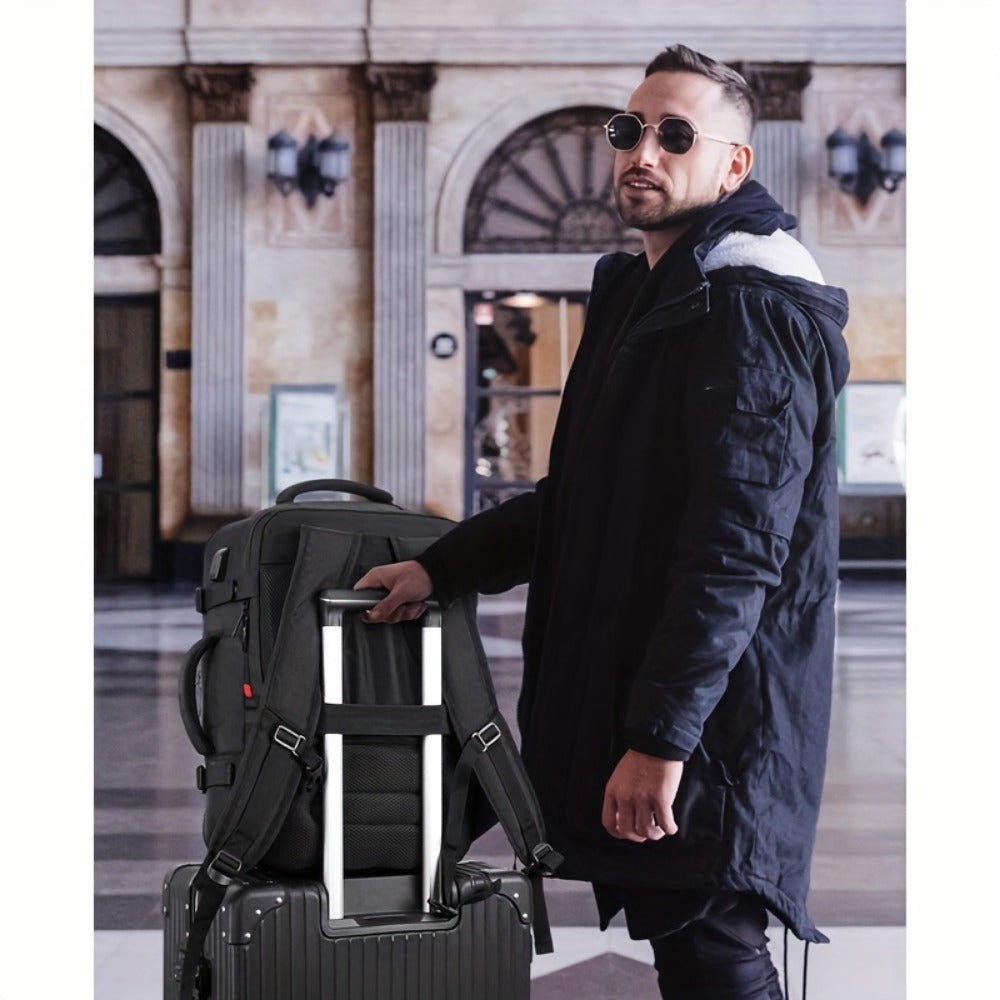 Laptop Backpack – 17.3 Inch, Trolley Sleeve, Convertible, for Travel – detail view 6
