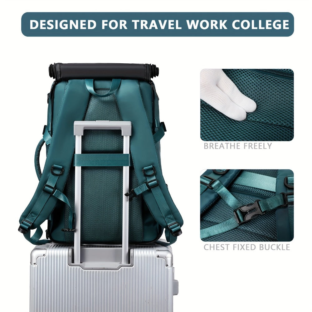 Laptop Backpack – 17 Inch, Nylon, Trolley Sleeve, Multi Pocket – detail view 12