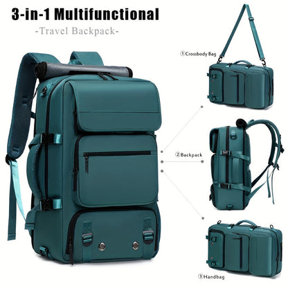 Laptop Backpack – 17 Inch, Nylon, Trolley Sleeve, Multi Pocket – detail view 17
