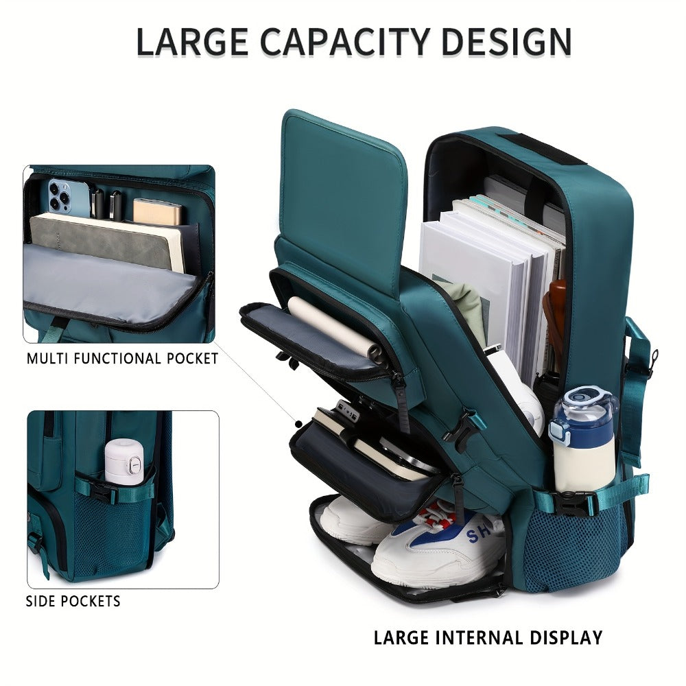 Laptop Backpack – 17 Inch, Nylon, Trolley Sleeve, Multi Pocket – detail view 5