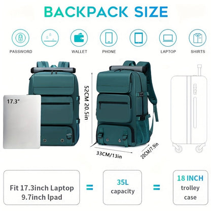 Laptop Backpack – 17 Inch, Nylon, Trolley Sleeve, Multi Pocket – detail view 9