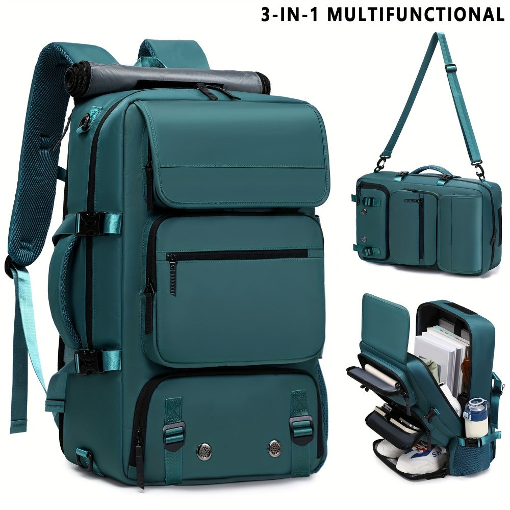 Laptop Backpack – 17 Inch, Nylon, Trolley Sleeve, Multi Pocket – front view