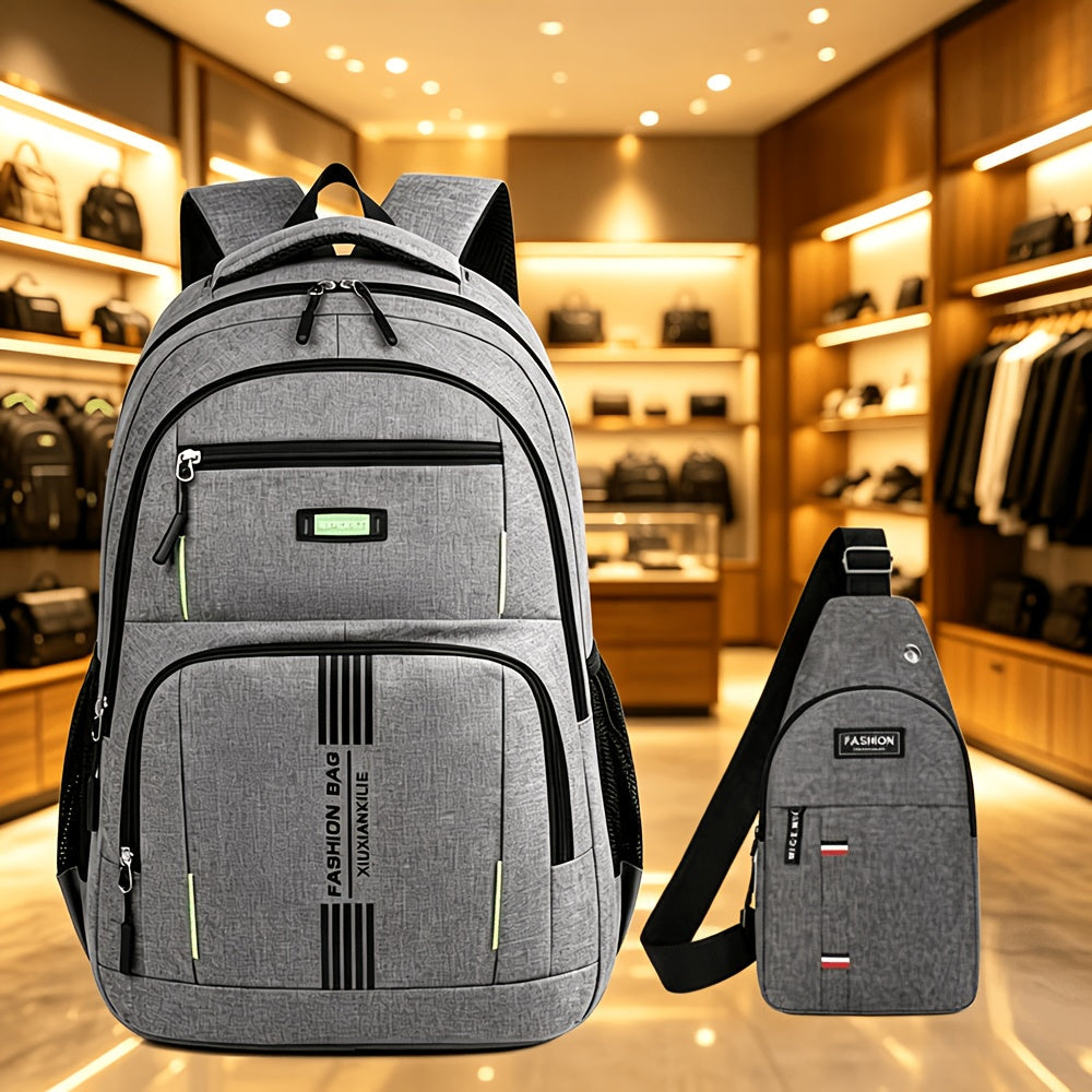 Laptop Backpack – 2 Pack, 4 Colors, Large Capacity, for Travel & School – front view - product view 15