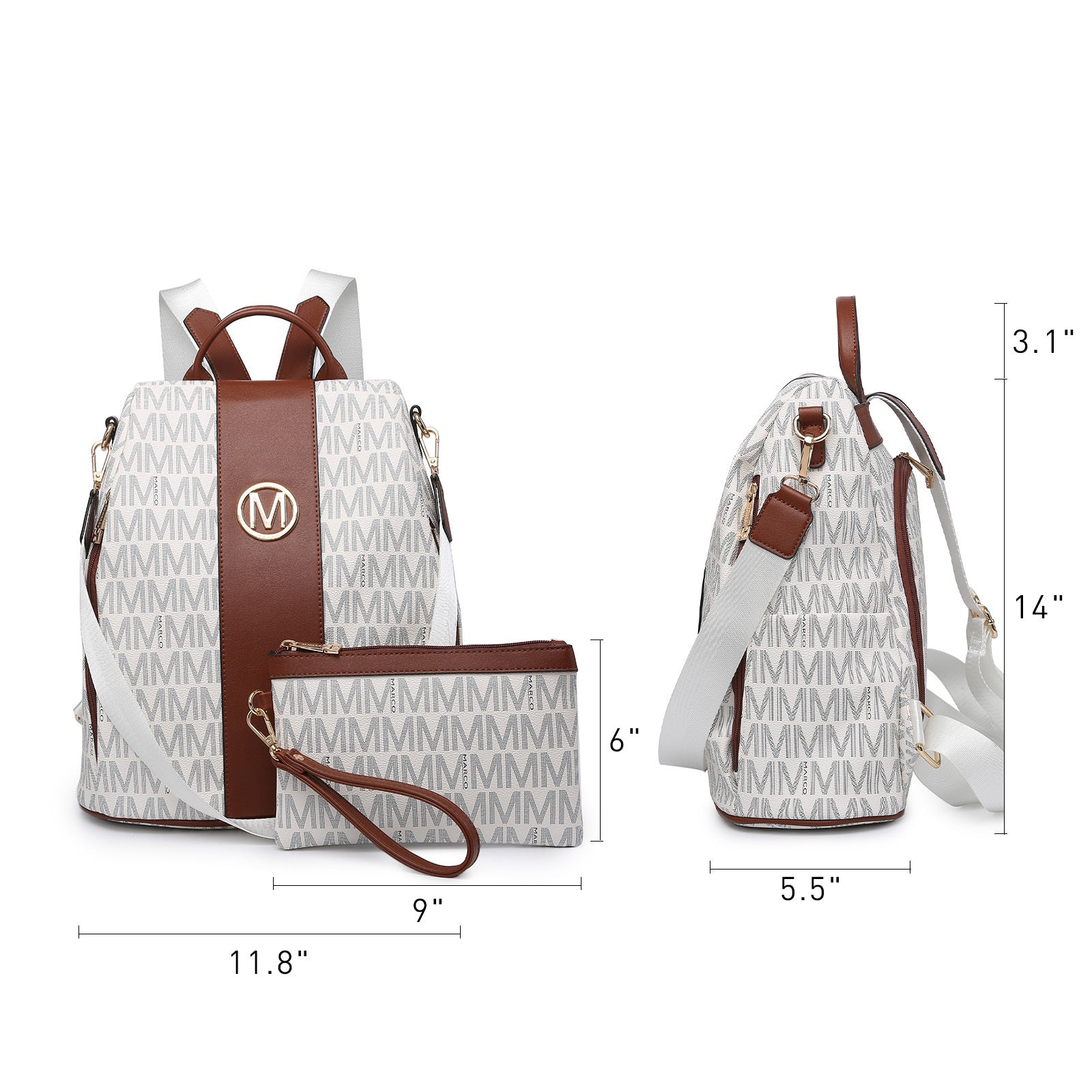 Laptop Backpack – 2 Piece, 10 Colors, Vegan Leather, Anti-Theft – detail view 12
