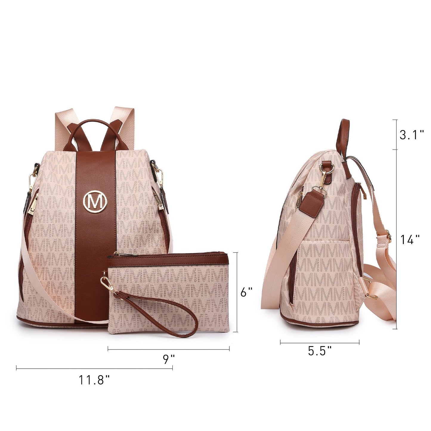 Laptop Backpack – 2 Piece, 10 Colors, Vegan Leather, Anti-Theft – detail view 28
