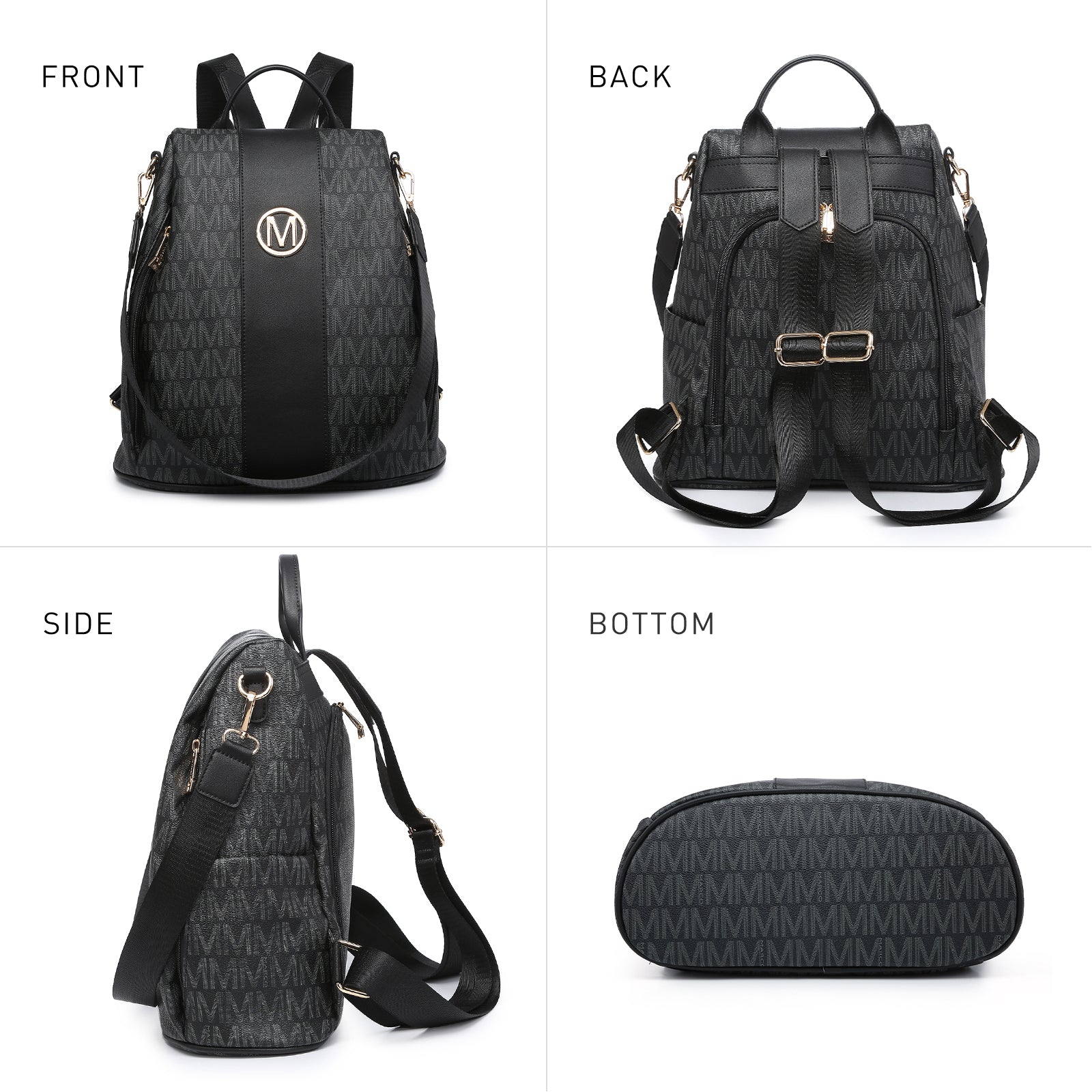 Laptop Backpack – 2 Piece, 10 Colors, Vegan Leather, Anti-Theft – detail view 34