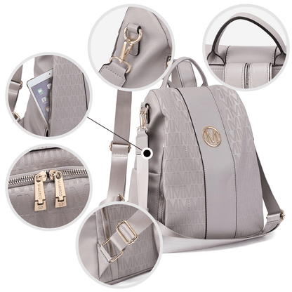 Laptop Backpack – 2 Piece, 10 Colors, Vegan Leather, Anti-Theft – detail view 48