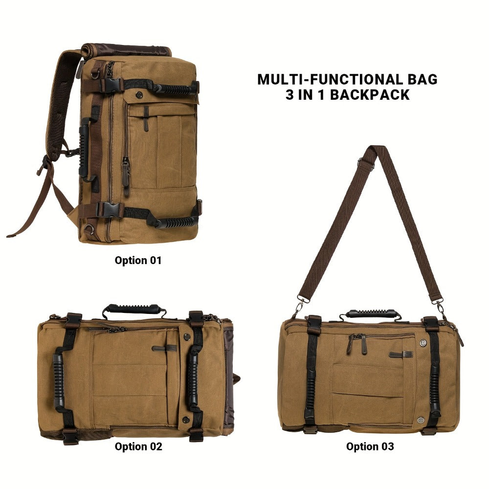 Laptop Backpack – 23.8L, 17 Inch, Canvas, Large Capacity – detail view 13