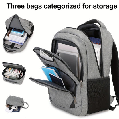 Laptop Backpack – 3 Pcs, 15.6 Inch, for Travel & Work – detail view 7