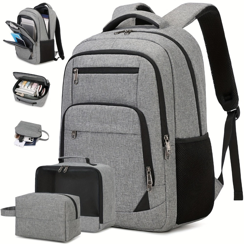 Laptop Backpack – 3 Pcs, 15.6 Inch, for Travel & Work – front view