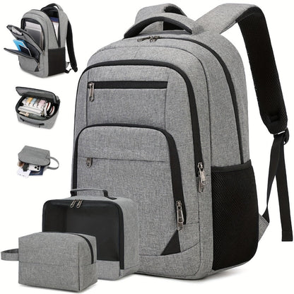 Laptop Backpack – 3 Pcs, 15.6 Inch, for Travel & Work – front view