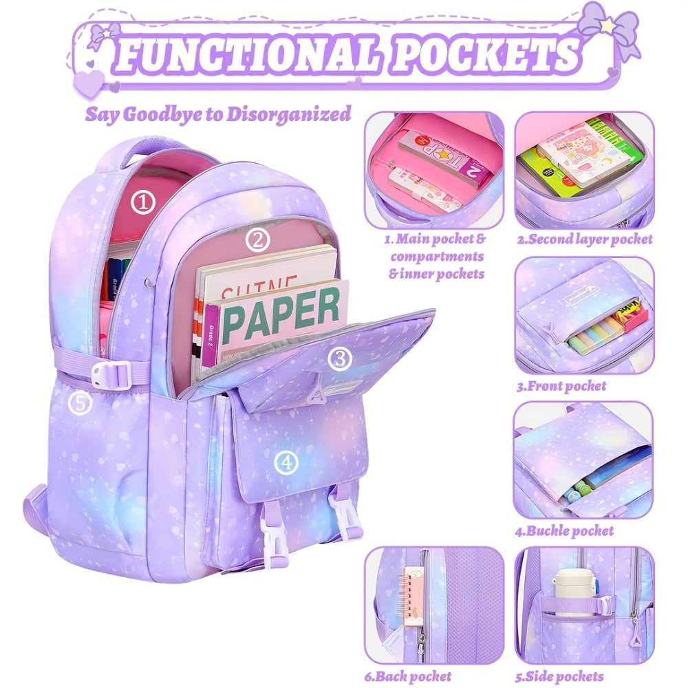 Laptop Backpack – 3-Piece, 15.6 Inch, Multi-Pocket, for School – detail view 5
