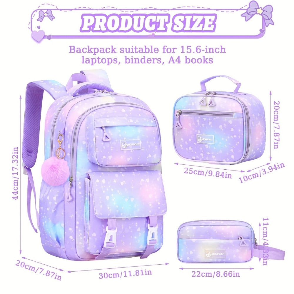 Laptop Backpack – 3-Piece, 15.6 Inch, Multi-Pocket, for School – detail view 7