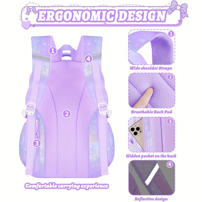 Laptop Backpack – 3-Piece, 15.6 Inch, Multi-Pocket, for School – detail view 10