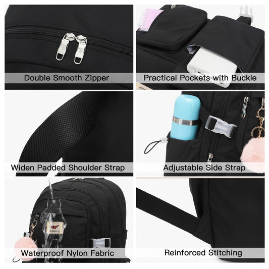 Laptop Backpack – 3-Piece, 15.6 Inch, Large Capacity, for Travel & School – detail view 3