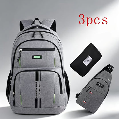 Laptop Backpack – 3-Piece, Large Capacity, for Travel & Work – front view - product view 13